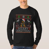 Rottweiler Santa Hat Dog Christmas Tree Lights Tシャツ (正面)