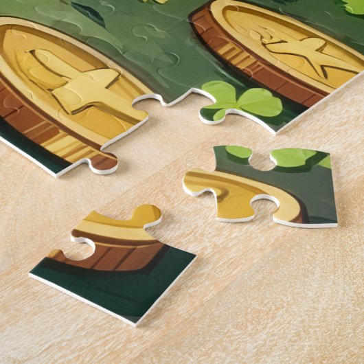 Rottweiler St Patrick’s Day Lucky Dog ジグソーパズル (側面)