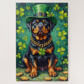 Rottweiler St Patrick’s Day Lucky Dog ジグソーパズル (縦)