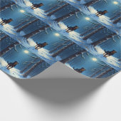 Rottweiler Starry Forest Hike Christmas Painting ラッピングペーパー (角)