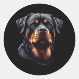 Rottweiler Stunning Dog Head Art  ラウンドシール
