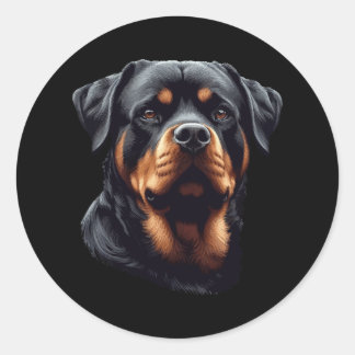 Rottweiler Stunning Dog Head Art  ラウンドシール