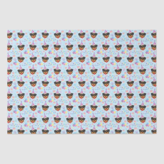 Rottweiler Tissue Paper in Blue 薄葉紙 (正面)