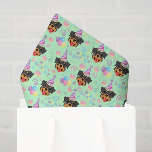 Rottweiler Tissue Paper in Green 薄葉紙 (ギフトバッグ)