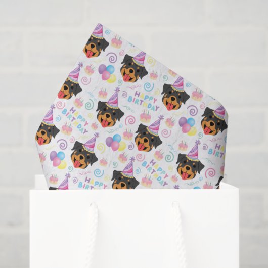 Rottweiler Tissue Paper in White 薄葉紙 (ギフトバッグ)