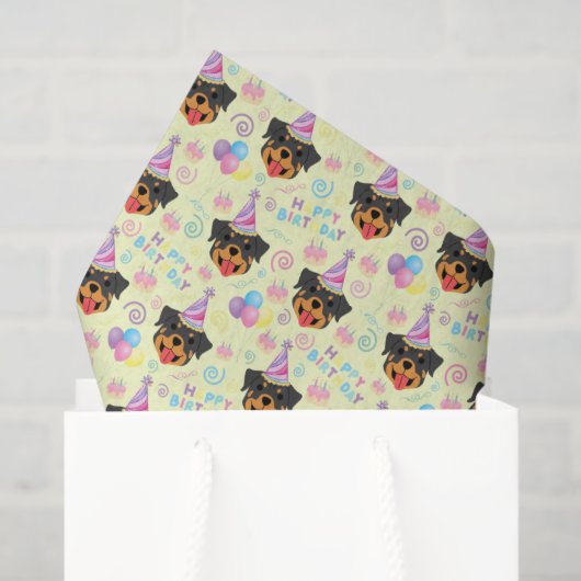 Rottweiler Tissue Paper in Yellow 薄葉紙 (ギフトバッグ)