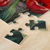 Rottweiler Tulip Field Art ジグソーパズル (側面)