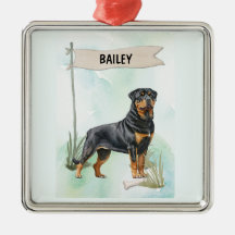 Rottweiler Watercolor Personalized Dog