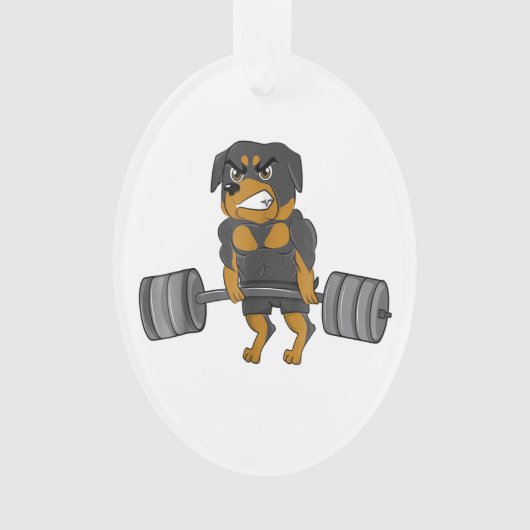 rottweiler weightlifting bodybuilding dog gifts オーナメント (正面)