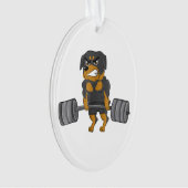 rottweiler weightlifting bodybuilding dog gifts オーナメント (正面)