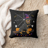 Rottweiler Witch Pumpkin Halloween Mens Womens Dog クッション (ブランケット)