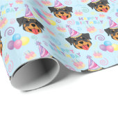 Rottweiler Wrapping Paper in Blue ラッピングペーパー (ロールコーナー)
