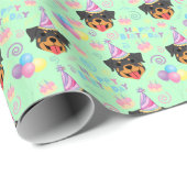 Rottweiler Wrapping Paper in Green ラッピングペーパー (ロールコーナー)