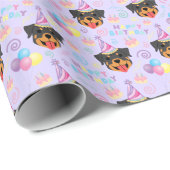 Rottweiler Wrapping Paper in Purple ラッピングペーパー (ロールコーナー)