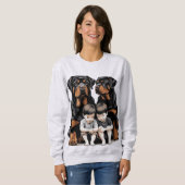  Rottweilers As Loyal Guardians Of Kids スウェットシャツ (正面フル)