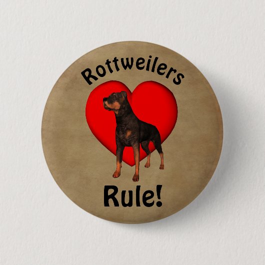 Rottweilers Rule Dog Lover 缶バッジ (正面)