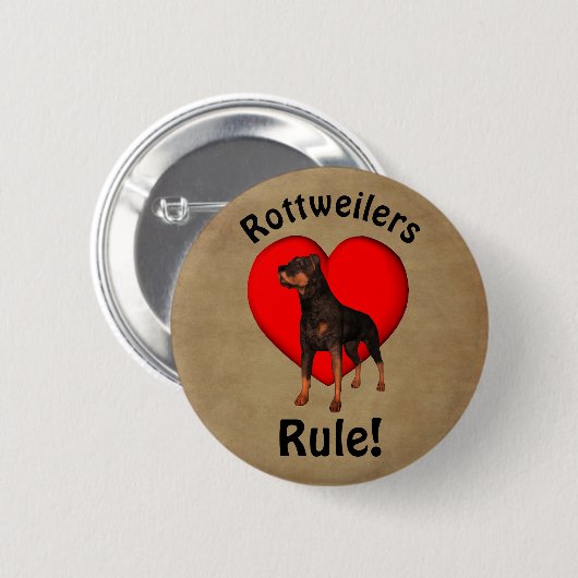 Rottweilers Rule Dog Lover  缶バッジ (正面&裏面)