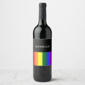 Rótulos Vinho Orgulho Gay Rainbow Personalizado ワインラベル (正面)