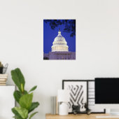 Rotunda of U.S. Capitol at night, Washington ポスター (ホームオフィス)
