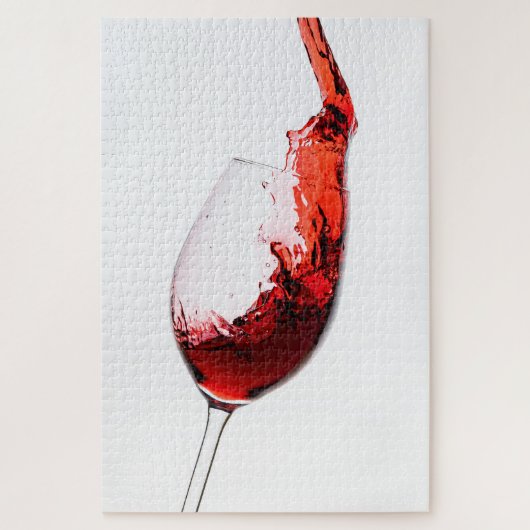 Rotwein fließt ins Weinglas ジグソーパズル (縦)