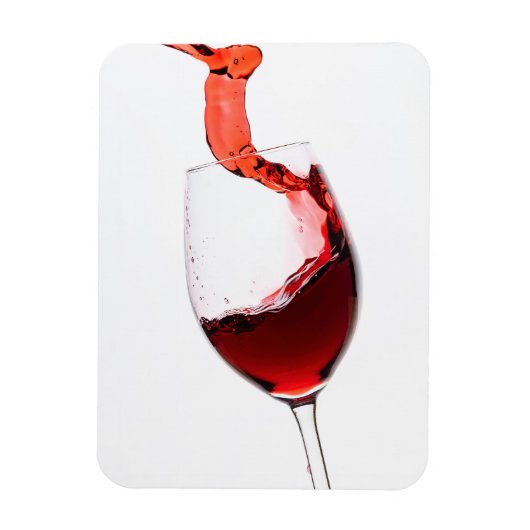 Rotwein fließt ins Weinglas マグネット (縦)