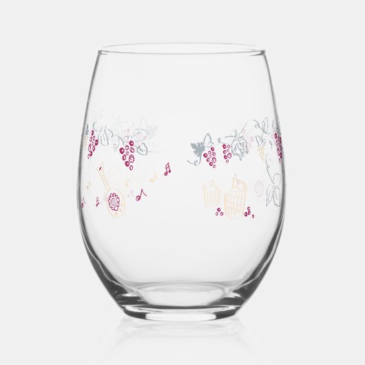 Rotwein Glas ステムなしワイングラス (左)