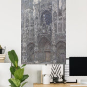 Rouen Portal Gray Weather by Monetの大聖堂 ポスター (ホームオフィス)