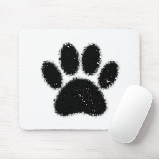 Rough And Distressed Dog Paw Print マウスパッド (マウス)