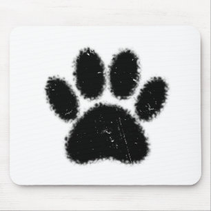 Rough And Distressed Dog Paw Print マウスパッド