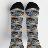 Rough Collie Christmas Boat Holiday ソックス (上部)