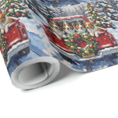 Rough Collie Christmas Red Truck Holiday ラッピングペーパー (ロールコーナー)