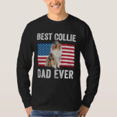 Rough Collie Dad American Flag Collie Dog  Owner Tシャツ (正面)