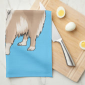 Rough collie dog cartoon illustration キッチンタオル (四つ折り)