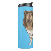 Rough collie dog cartoon illustration  タンブラー (回転左)