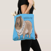 Rough collie dog cartoon illustration トートバッグ (クローズアップ)