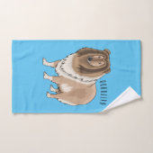 Rough collie dog cartoon illustration バスタオルセット (ハンドタオル)