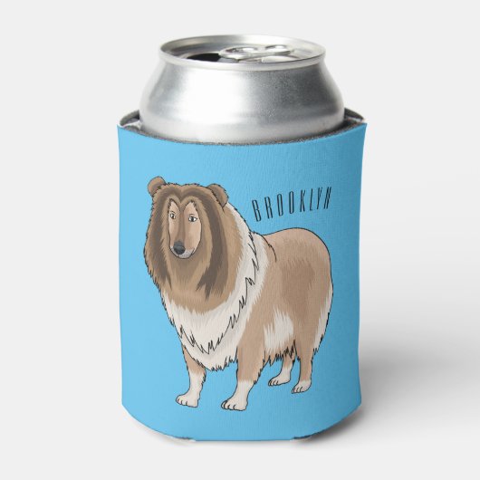 Rough collie dog cartoon illustration 缶クーラー (缶正面)