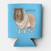Rough collie dog cartoon illustration 缶クーラー (正面)
