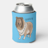 Rough collie dog cartoon illustration 缶クーラー (缶裏面)