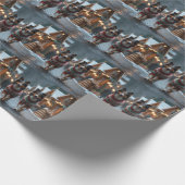 Rough Collie Dogs Christmas Snow Holiday ラッピングペーパー (角)