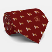 Rough Collie Dogs Pattern Monogrammed ネクタイ (ロール)