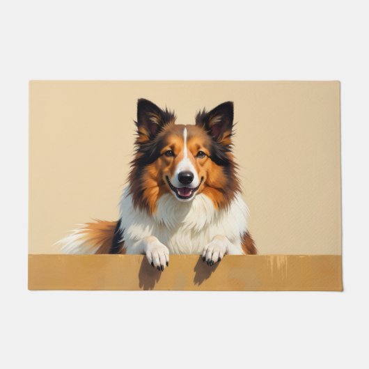 Rough Collie Doormat Art ドアマット (正面)