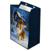 Rough Collie Holiday  ミディアムペーパーバッグ (裏面アングル)