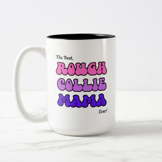 Rough Collie Mama ツートーンマグカップ (左)