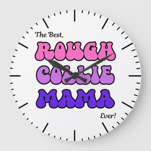 Rough Collie Mama Clock ラージ壁時計 (正面)