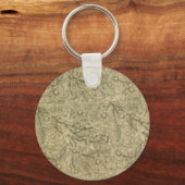 Rough Collie on a Brown Floral background キーホルダー (裏面)