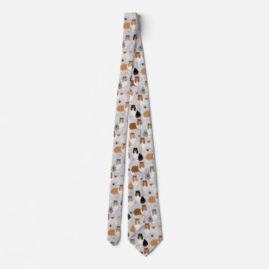 Rough Collie Paws and Bones ネクタイ (裏面)