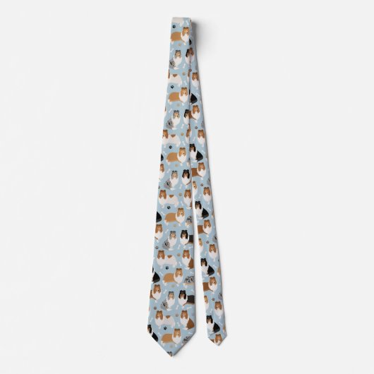 Rough Collie Paws and Bones Neck Tie ネクタイ (正面)