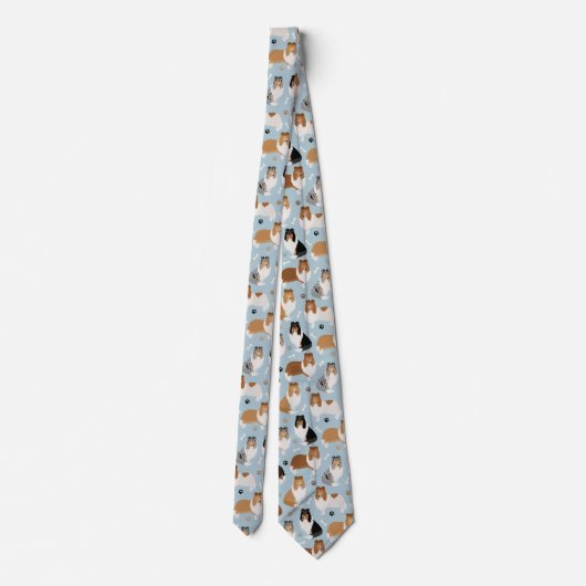 Rough Collie Paws and Bones Neck Tie ネクタイ (裏面)
