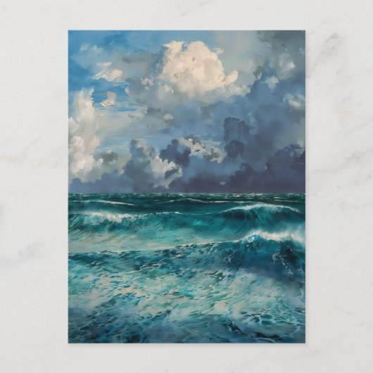 Rough Seas - Impressionism Style Seascape Art ポストカード (正面)